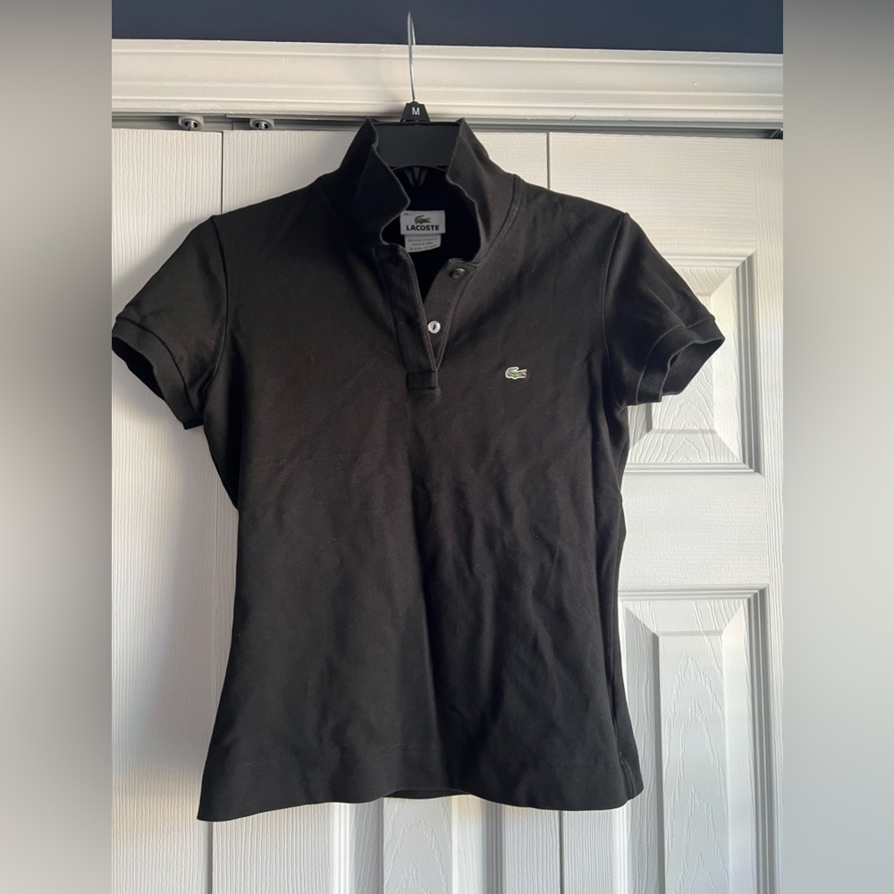 Lacoste polo t-shirt, size 38, black